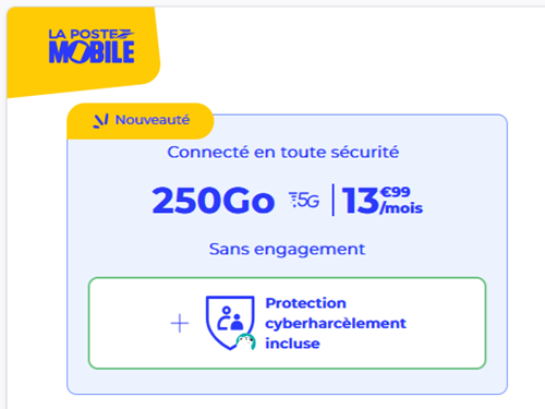 Forfait La Poste Mobile avec protection cyberharcelement