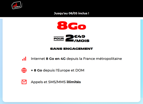 Forfait ado ou forfait senio NRJ Mobile 8Go