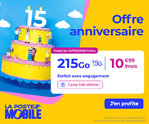 La Poste forfait 5G 215Go anniversaire
