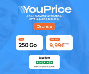 Youprice forfait 5G Orange 250Go 10€