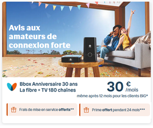 Bbox anniversaire 30 ans