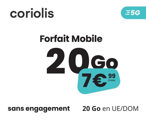 Coriolis forfait 5G 20Go