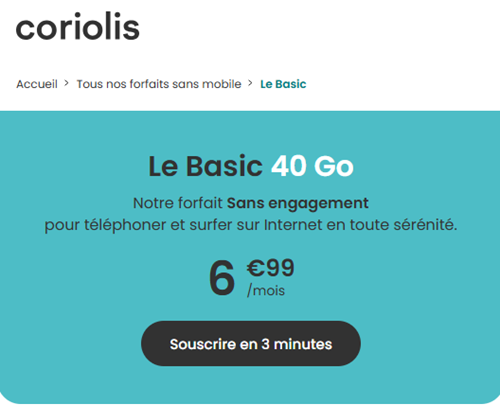 Coriolis forfait 5G 40Go