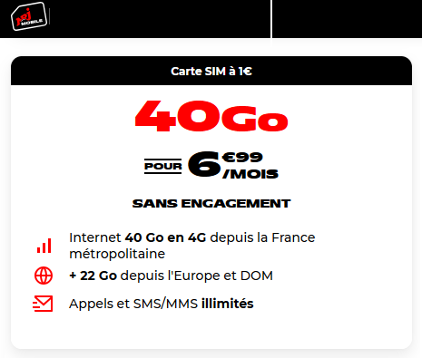 Nrj Mobile forfait 40Go