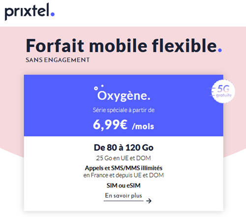 Prixtel forfait Oxygène 80Go
