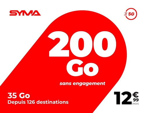 Syma forfait 200Go 13โฌ