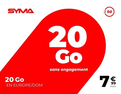 Syma forfait 5G 20Go