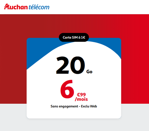 Auchan Telecom forfait 20Go