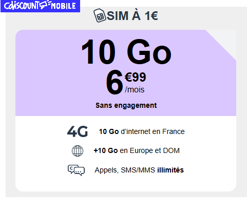 CDiscount forfait 10Go 7€