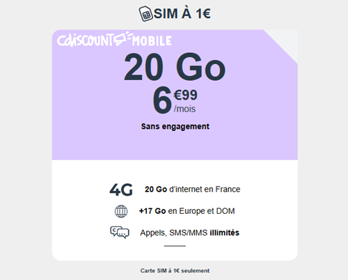 CDiscount forfait 20Go