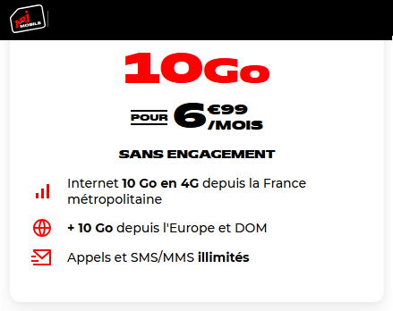 NRJ Mobile forfait 10Go 7€