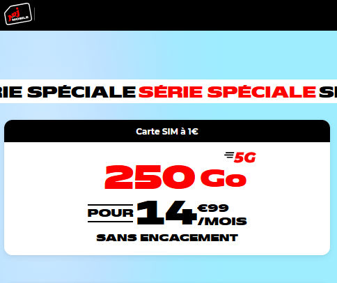 NRJ Mobile forfait 5G 250Go