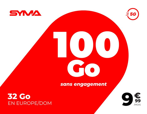Syma Mobile forfait 5G 100Go