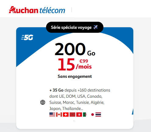Auchan Telecom Série Spéciale Voyage