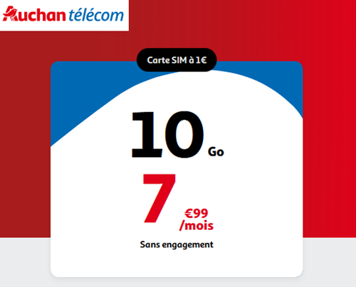 Auchan Telecom forfait 10Go 8€