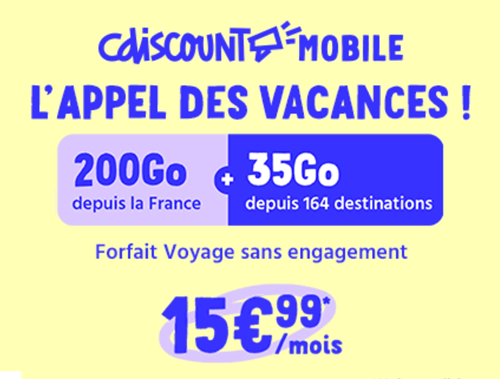 CDiscount Mobile forfait Voyage
