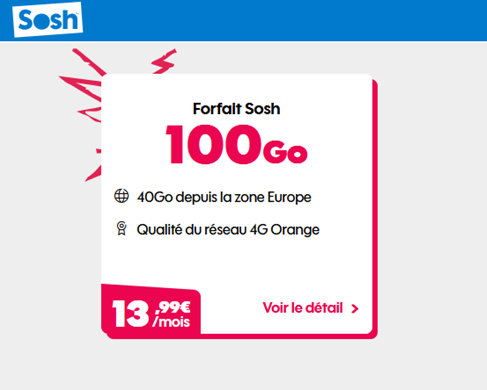 Forfait Sosh 100Go