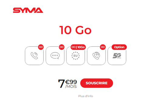 Syma forfait 10Go