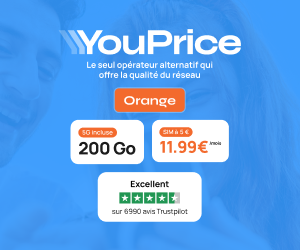 Youprice forfait réseau 5G Orange 200Go
