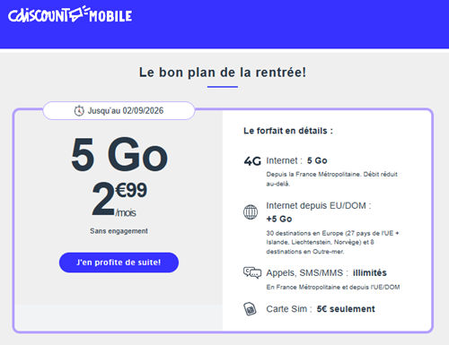CDiscount forfait 3€