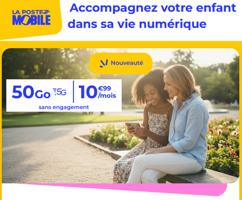 Poste Mobile forfait Ado protection cyber