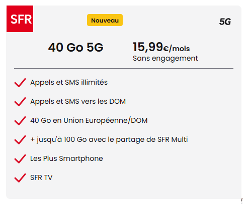 SFR clients box forfait 40Go