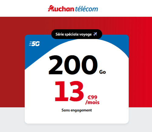 Auchan Telecom forfait Voyage 14€