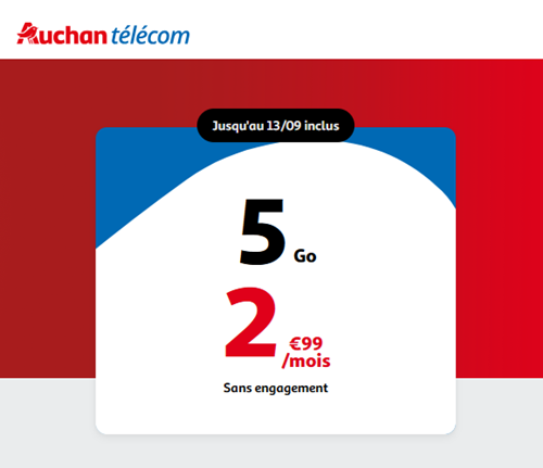 Auchan forfait 5Go 3€