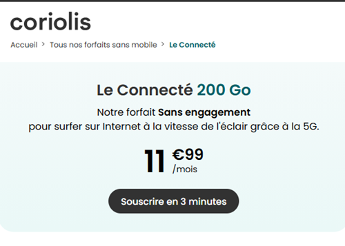 Coriolis Le Connecté 200Go 12€