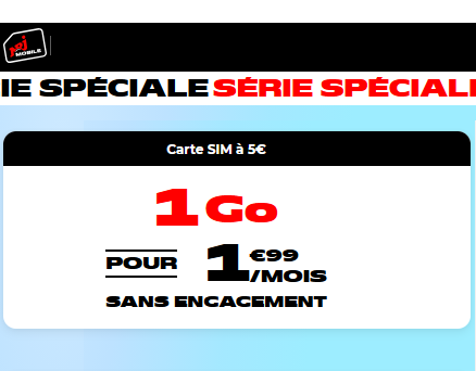 🔖 NRJ Mobile, forfait illimité/1Go à 2€/mois