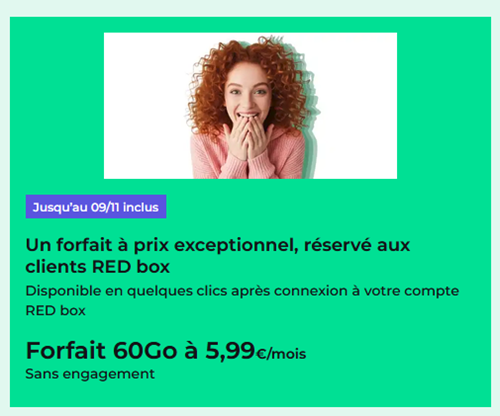 Red by SFR forfait 60Go clients Red Box