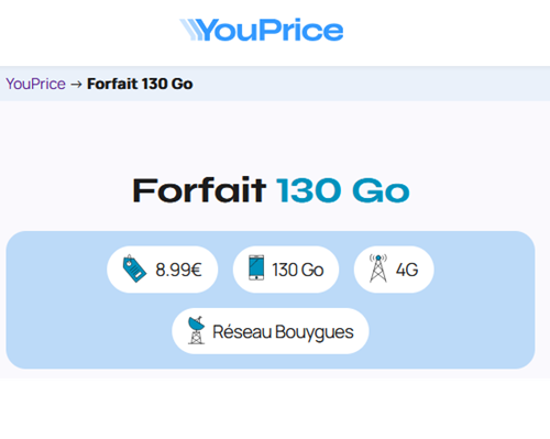 Youprice Bouygues 130Go
